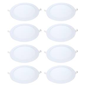 Kit 8 Painel Led Embutir Redondo Luz Fria 6500K 12W 17Cm