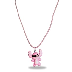 Colar Infantil Lilo Stitch Cor De Rosa Disney Desenho Novo
