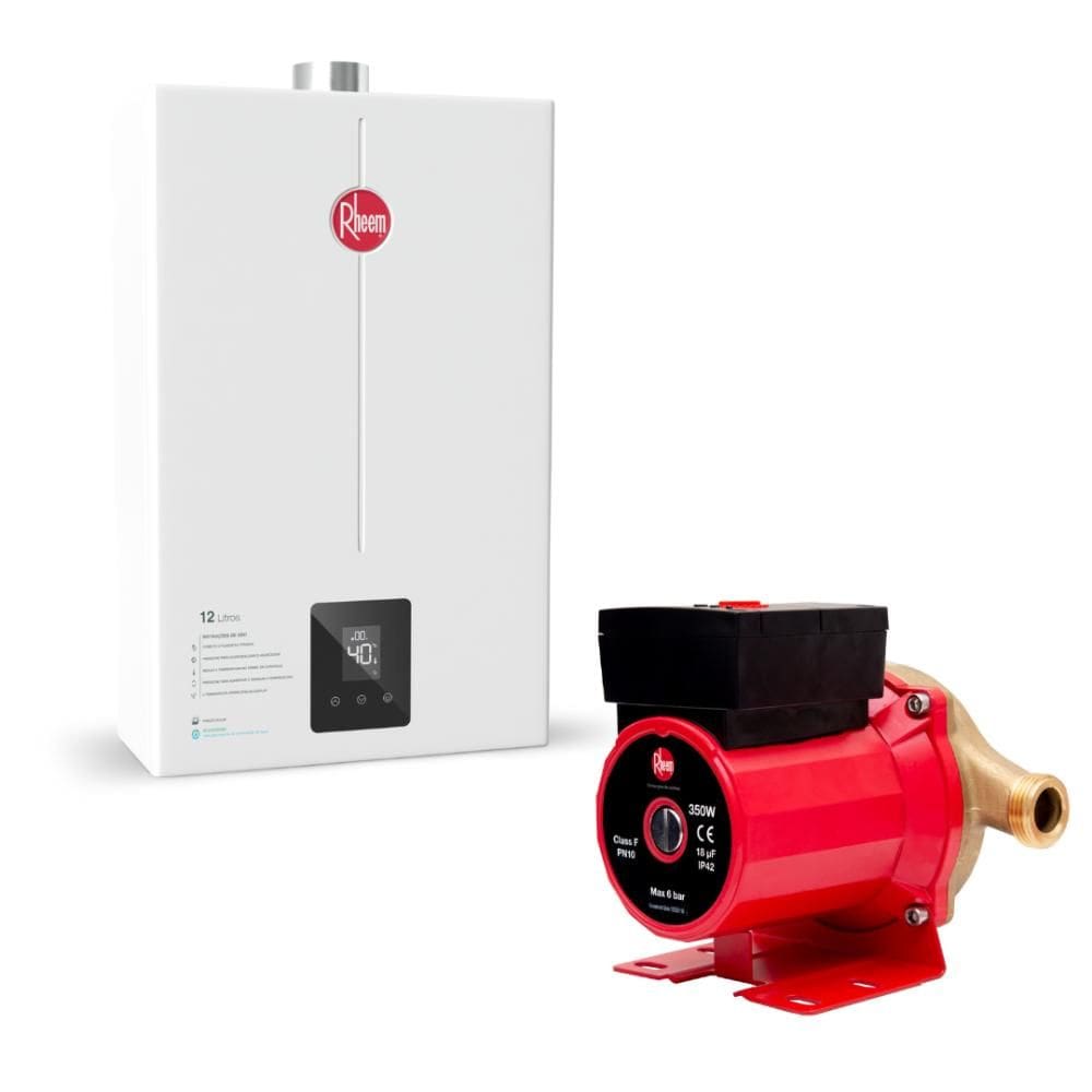 Kit Aquecedor 12 Litros GN Bivolt + Bomba 350W 127V Rheem