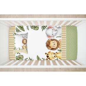Lençol Berço Coleção Encantos, Para Bebê, 2 Peças Decorativa