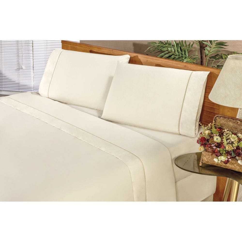 Jogo de Cama Elegance King 4 Peças  Palha