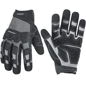 Luvas de trabalho HANDLANDY Impact Reducing com aderência em preto e branco