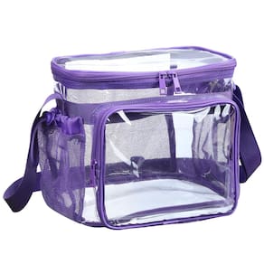 Lancheira BORMELUN Medium Clear com bolsos para adultos - roxa