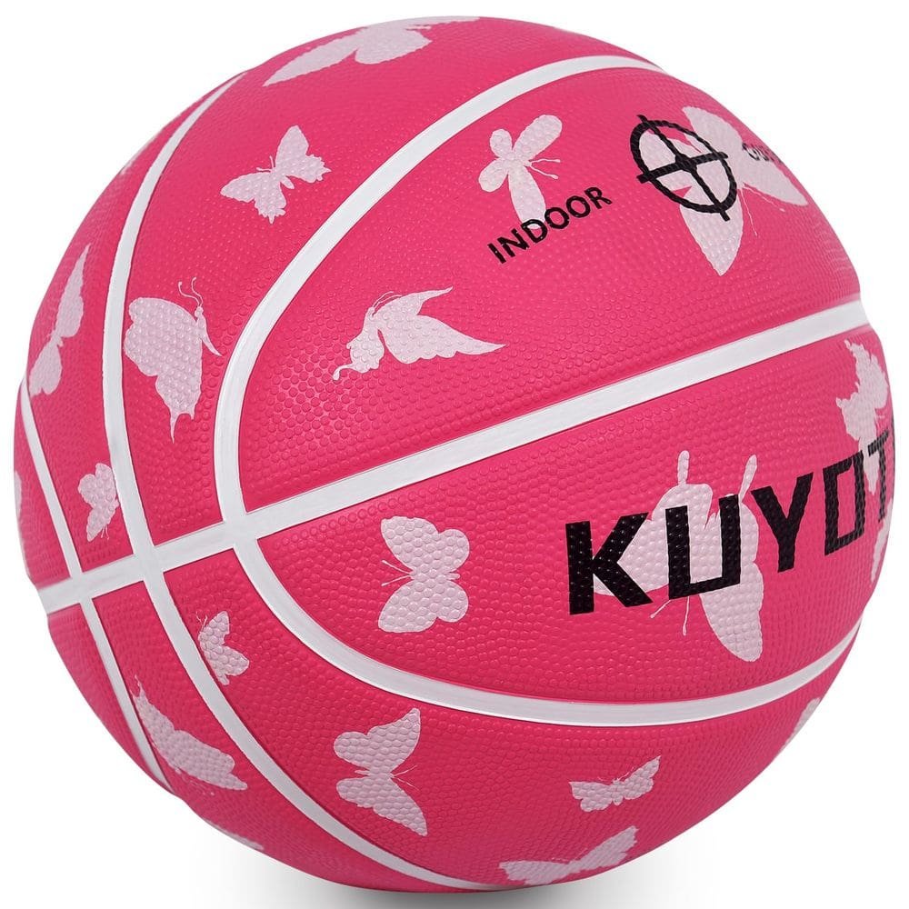 Borboleta rosa de basquete KUYOTQ tamanho 4 para crianças 25,5 cm