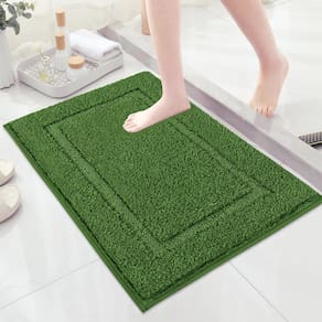 Tapetes de banheiro SHACOS Super Soft Microfiber 50x80cm verde oliva