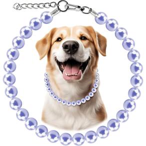 Colar para cães Hosiwei Chunky Pearl com fio de aço inoxidável