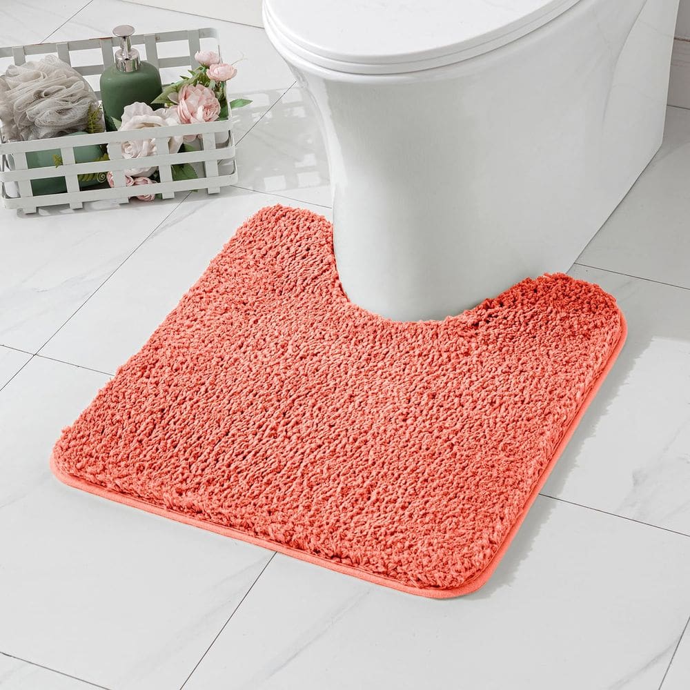 Tapete de banho MIULEE Microfiber em forma de U Contour Living Coral