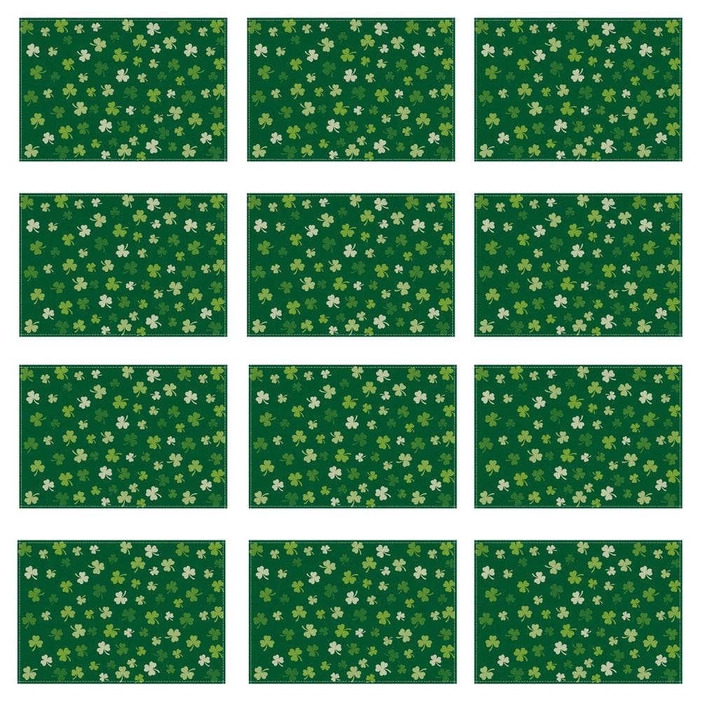 Placemats BOTB LIHM Dia de São Patrício Green Shamrock x12