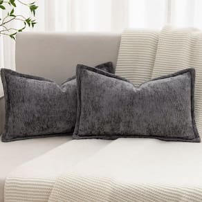 Capas de almofada BAOLIZEGAO Grey Chenille 30x50cm, conjunto de 2