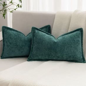 Capas de almofada BAOLIZEGAO Green Chenille 30x50cm, conjunto de 2