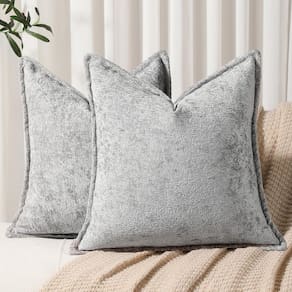 Capas de almofada DEZENE Light Grey Chenille 40x40cm (pacote com 2)