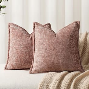 Capas de almofada DEZENE Dusty Pink Chenille 40 x 40 cm (pacote com 2)