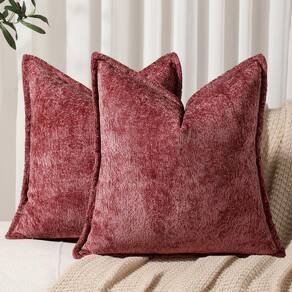 Capas de almofada DEZENE Burgundy Chenille 40 x 40 cm (pacote com 2)