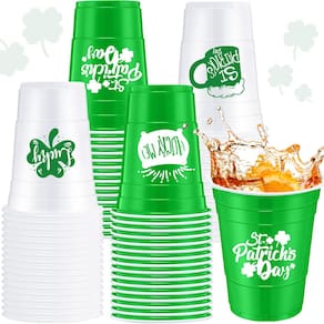 Copos de plástico Jingmore St Patrick`s Day 16 onças (30 unidades)