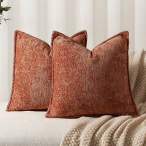 Capas de almofada DEZENE Burnt Orange Chenille 40 x 40 cm (pacote com 2)