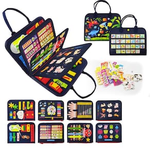Brinquedo LearnToy Montessori Busy Board para meninos de 1 a 4 anos com alça