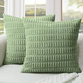 Capas de almofada Softalker Corduroy 55x55cm, conjunto de 2 verdes