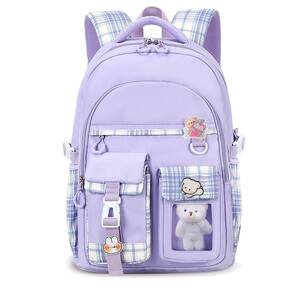 Mochila PRLINJSK Girls Purple School 43x19x32cm com acesso