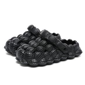 Bubble Slides JSWEI para mulheres/homens, massagem de spa antiderrapante preta