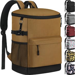 Mochila térmica Tenot 18L 33 latas isoladas à prova de vazamentos, marrom