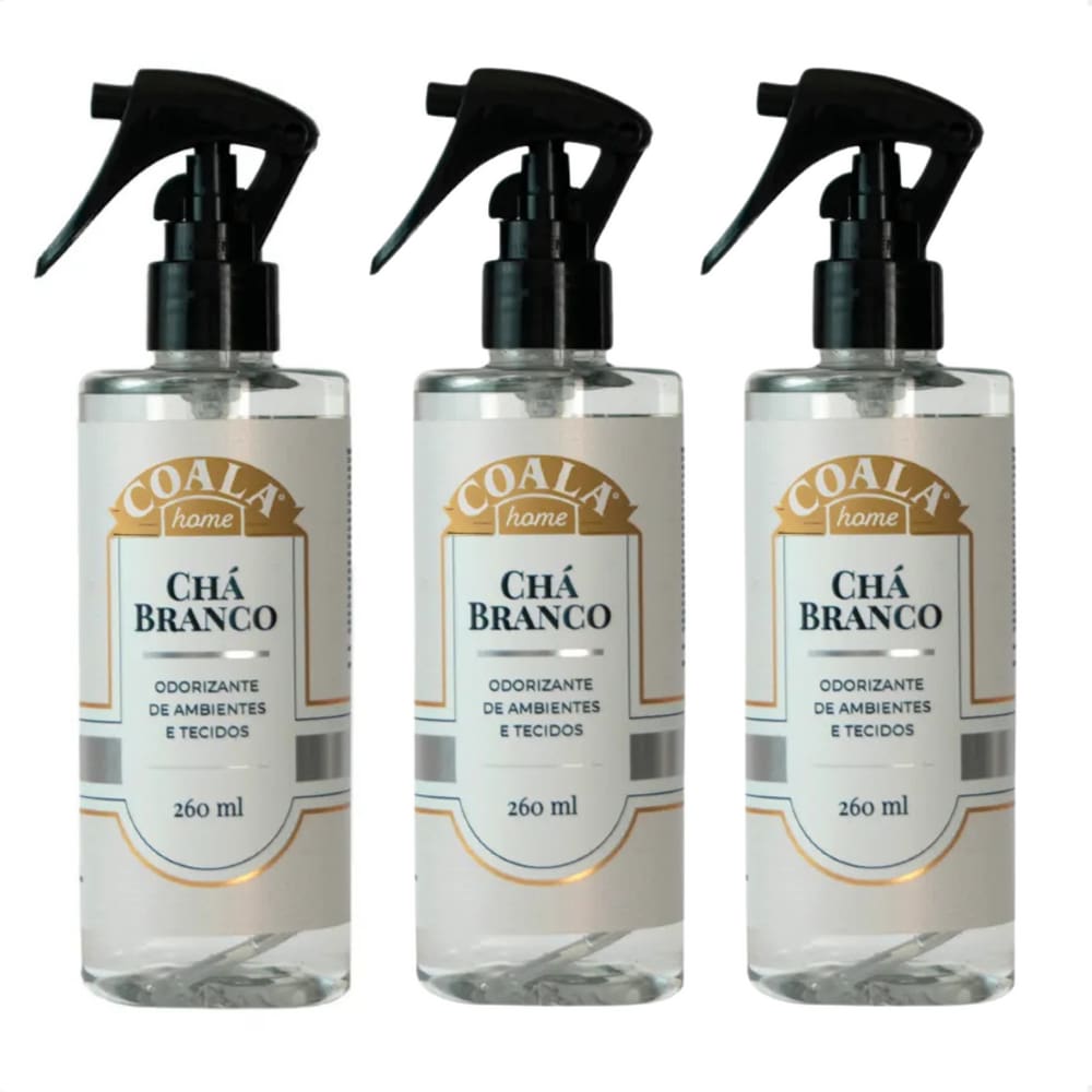 Kit 3 Odorizante de Ambiente e Tecidos Chá Branco 260ml Home Spray