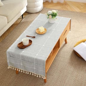 Capa de mesa de café SIELUNO Rustic Farmhouse Cotton Linen