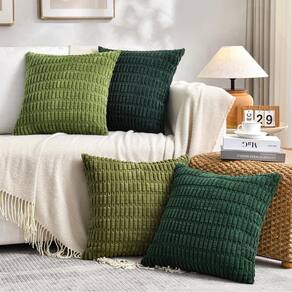 Conjunto de 4 capas de almofada Fancy Homi Green Winter de 35 cm