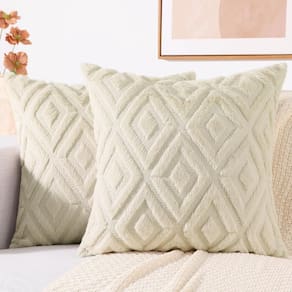 Capas de almofada DecoruHome 24x24cm, conjunto de 2 lã sintética de pelúcia macia