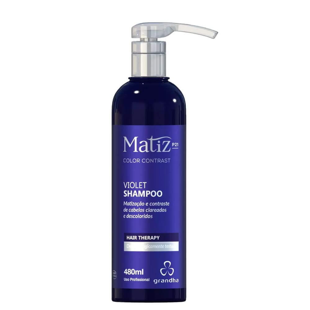 Grandha Matiz Shampoo Matizador Cabelo Grisalho Loiro 480ml