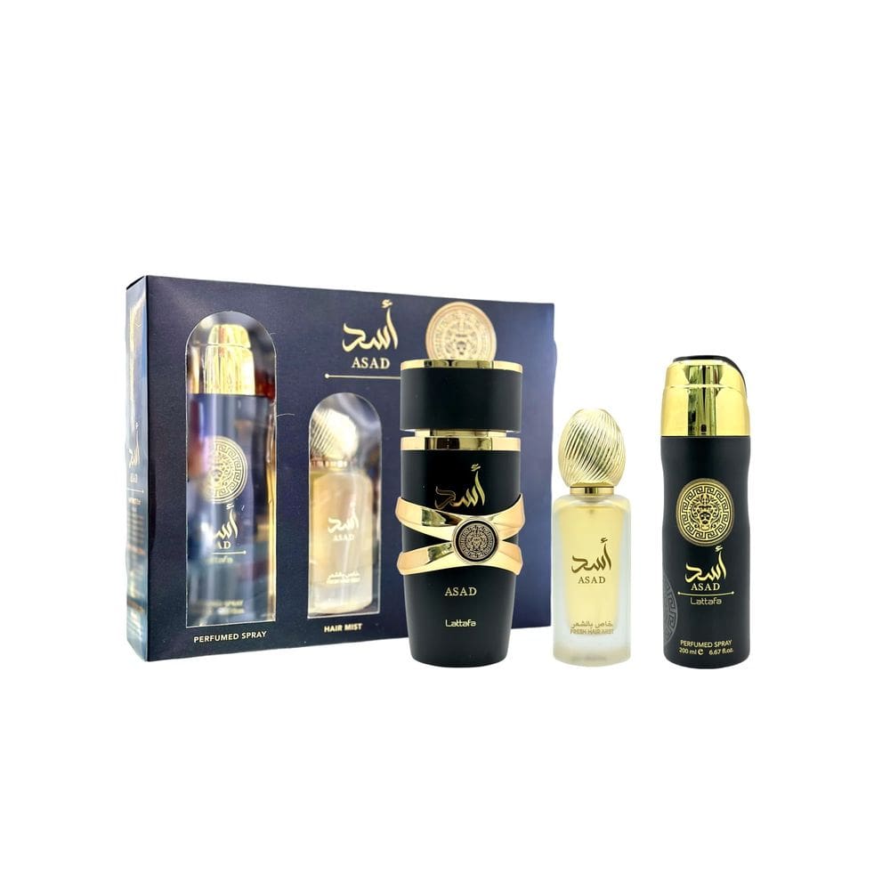 Conjunto de perfumes Lattafa Asad para homens: 100mL Eau de Parfum + 50mL