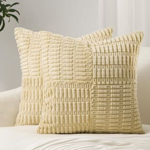 Capas de almofada Topfinel Tan Corduroy 50x50cm, conjunto de 2