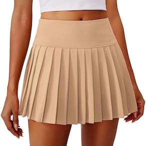 Saia de tênis PINSPARK Golf para mulheres com shorts e bolso Khaki S