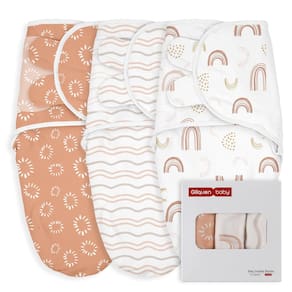 Swaddle GLLQUEN BABY para recém-nascidos de 0 a 3 meses, pacote com 3 Rainbow