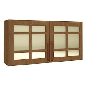 Armário Aéreo Monza 120cm 2 Portas com Vidro Reflecta - Indékes