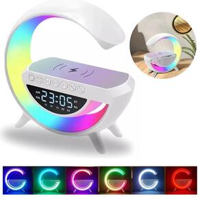 Luminária G Speaker Branca Carregador Indução Som