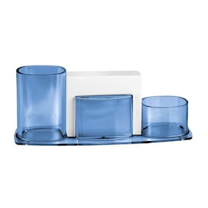Orgnizador de Mesa Porta Lápis Clips e Lembretes c/ Bloco de Papel - Acrimet