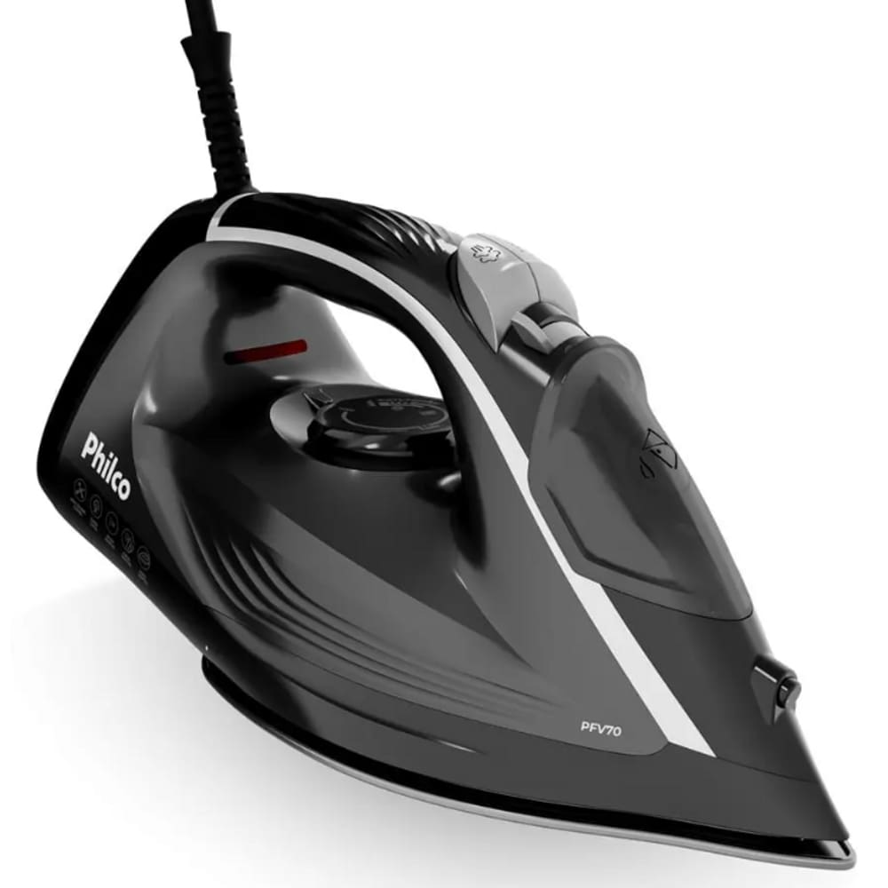 Ferro de Passar a Vapor 2200W Philco Base Ceramica Ellegance Black 220V