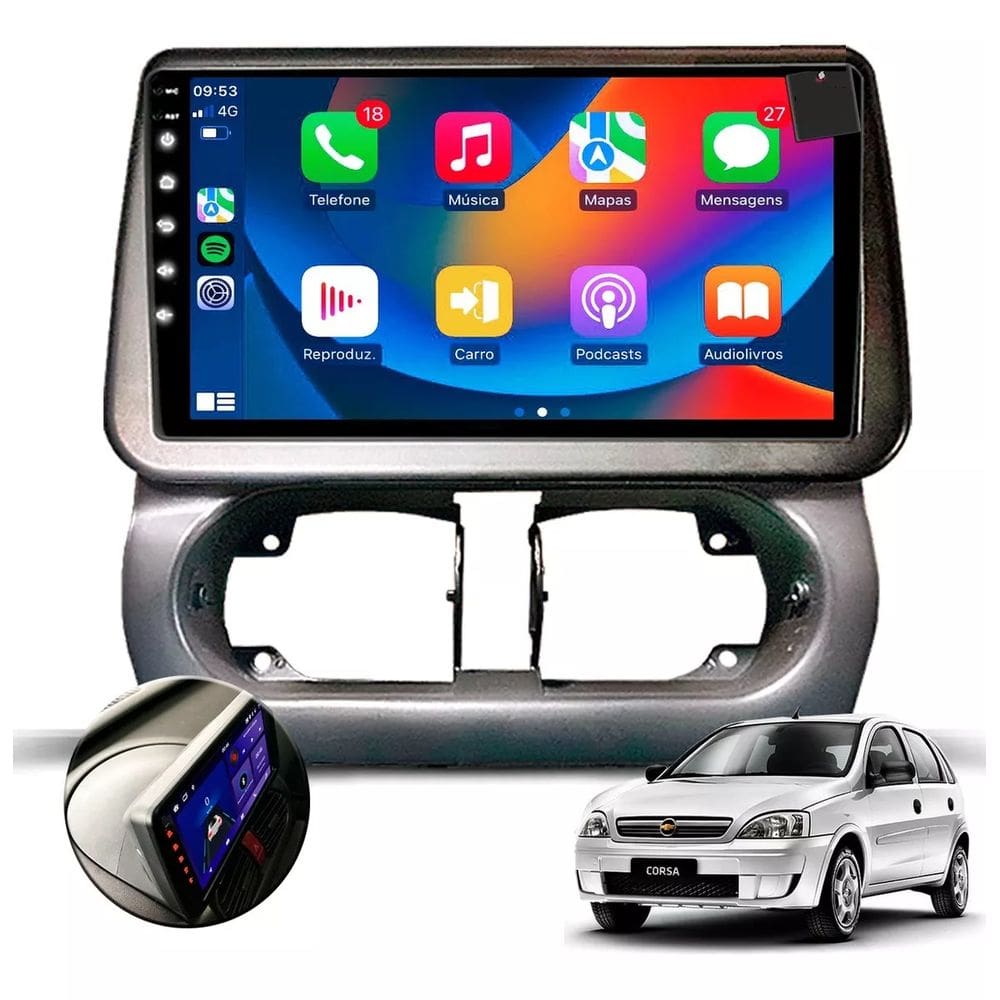 Kit Multimídia Montana 2003 04 05 06 07 08 09 2010 9 Carplay Androidauto CM9 Faaftech