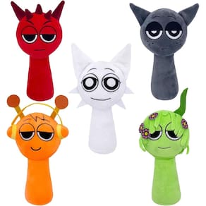 Brinquedo de pelúcia RWSEFK Sprunki Game para crianças adultas, 20 cm e 5 unidades