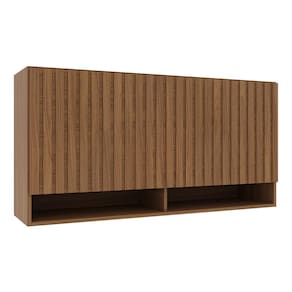 Armário Aéreo Monza 120cm 1 Porta Basculante Ripado com Nichos - Indékes