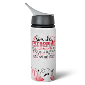 Garrafa Squeeze NK Funny Signos - Sou de Escorpião - 600ml