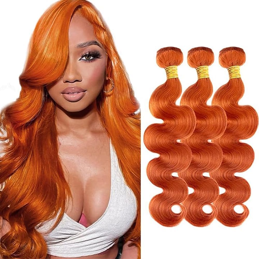 #350 Pacotes de cabelo humano Orange Body Wave Aonbamds 26 cm 28 cm 30 cm