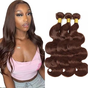 Pacotes de cabelo humano #4 Brown Body Wave Aonbamds 70-80cm 150g