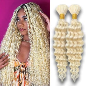 Pacotes de cabelo humano para trançar Heyloo Hey 613 Blonde 50g x2