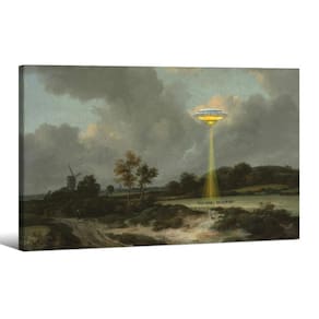 Pôster de arte de parede Haitunone Funny Trippy Abstract UFO 40x60cm