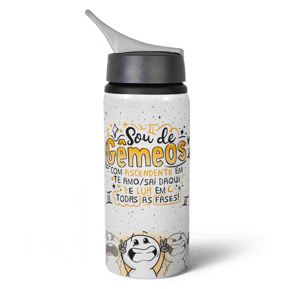 Garrafa Squeeze NK Funny Signos - Sou de Gêmeos - 600ml