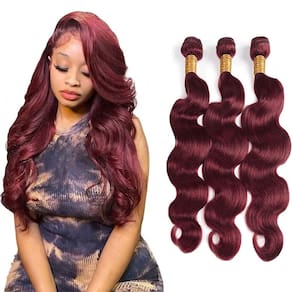 Pacotes de cabelo Niciitysi Burgundy Body Wave 99j 40-50cm