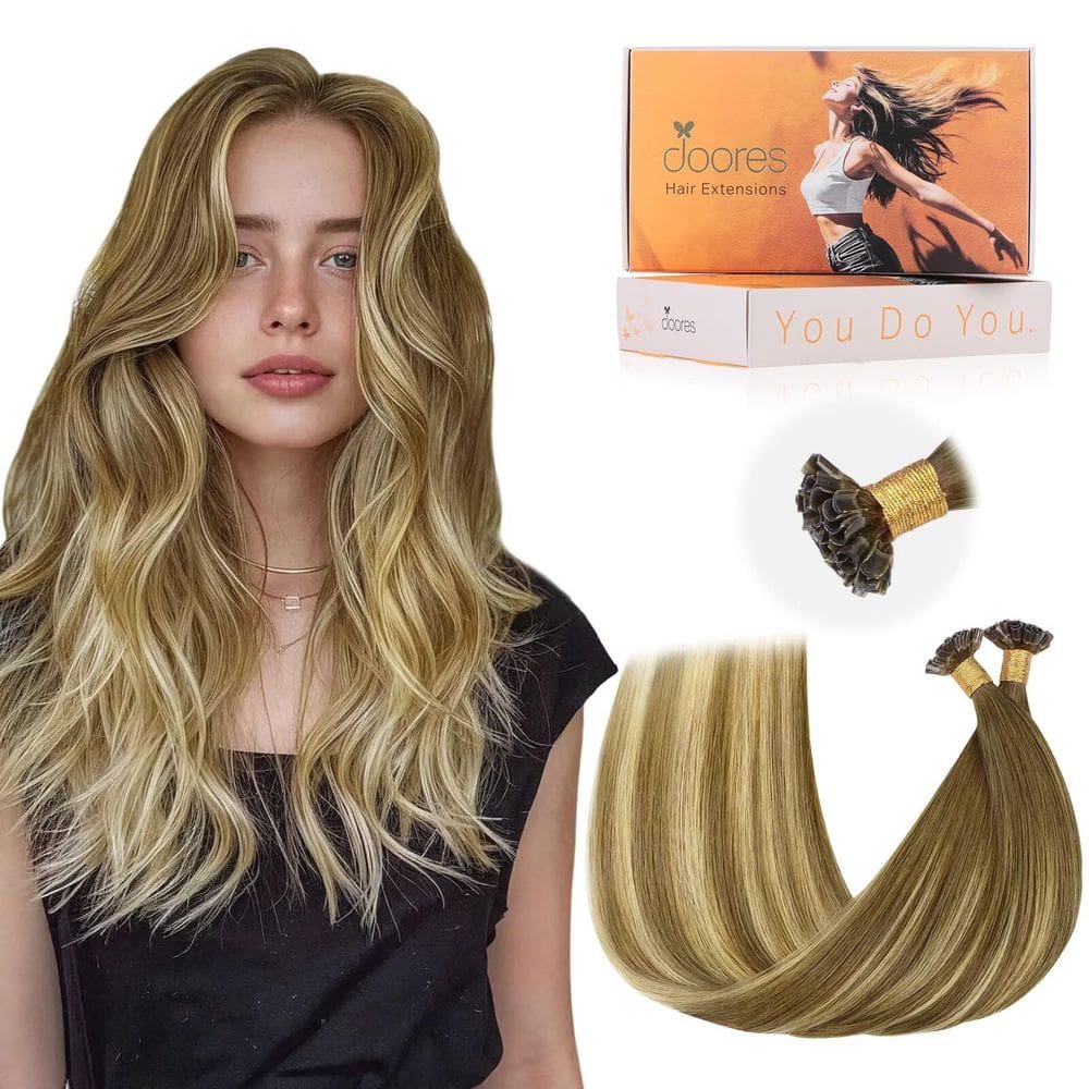 Extensões de cabelo DOORES Keratin Tip 24 polegadas 50g/50s Remy Hair