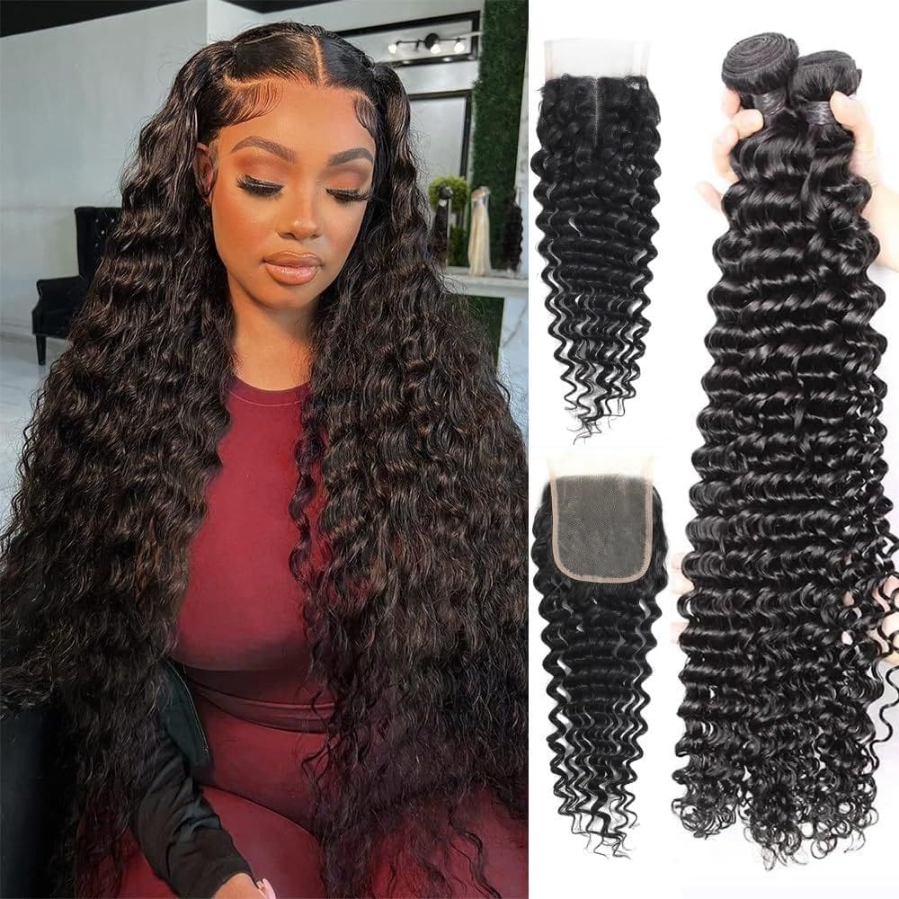 Pacotes de cabelo Yifute Curly 12A Brazilian Deep Wave 3 pacotes