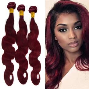 Pacotes de cabelo HeiOwuio #99J Body Wave Brazilian Remy 50-55cm